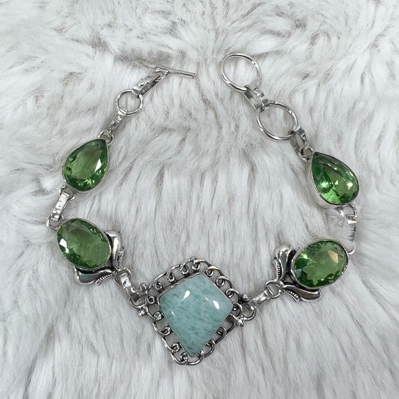 Amazonite 925 Gemstone Necklace & Bracelet - Picture 3 of 8